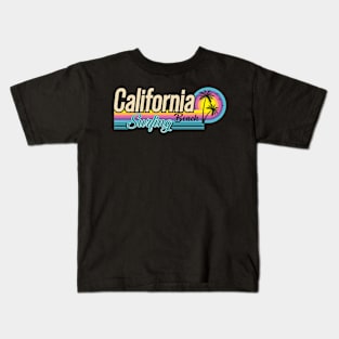 California beach surfing Kids T-Shirt